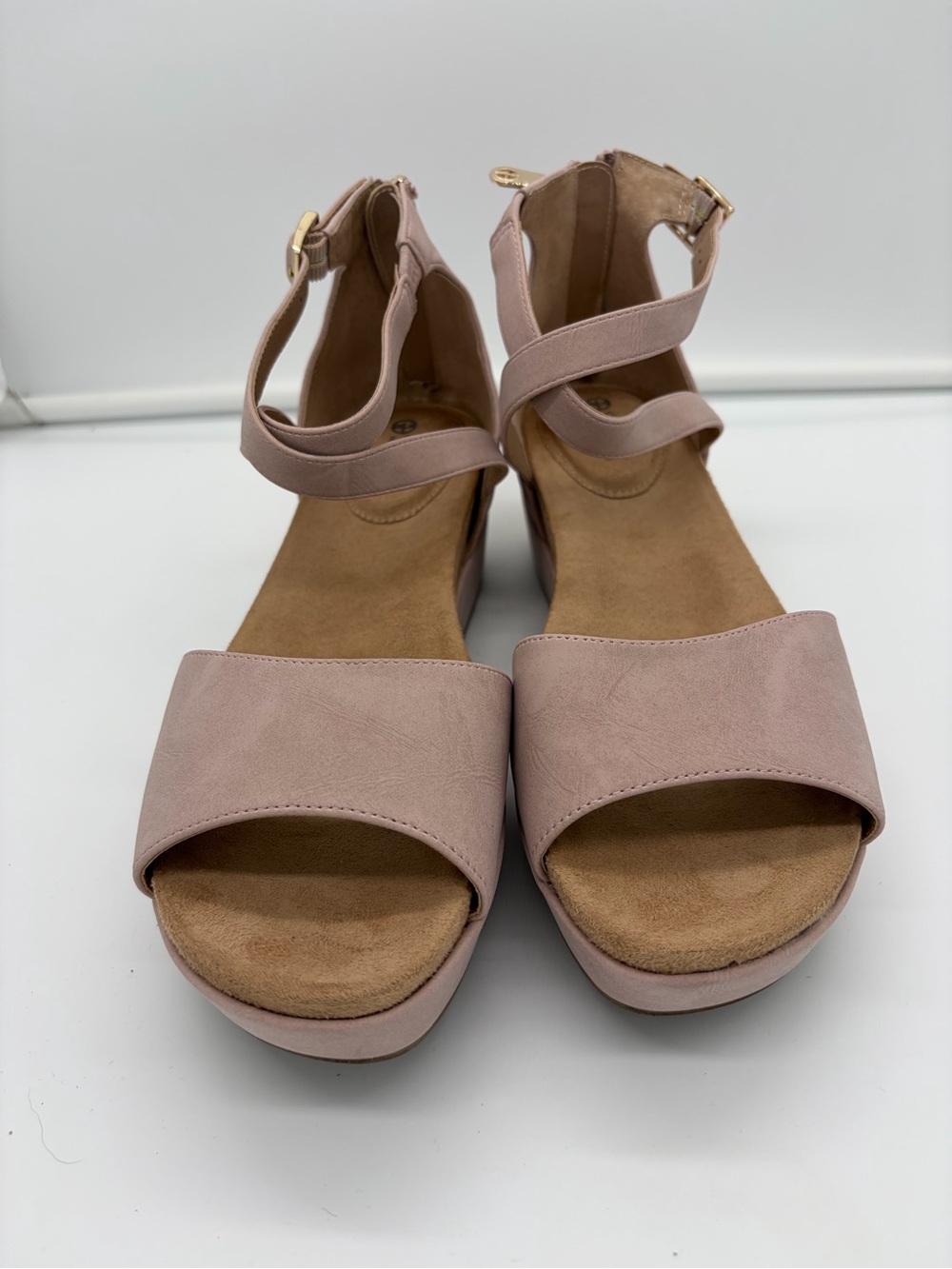 Women's Open-Toe Ankle-Strap Sandals in Dusty Pink